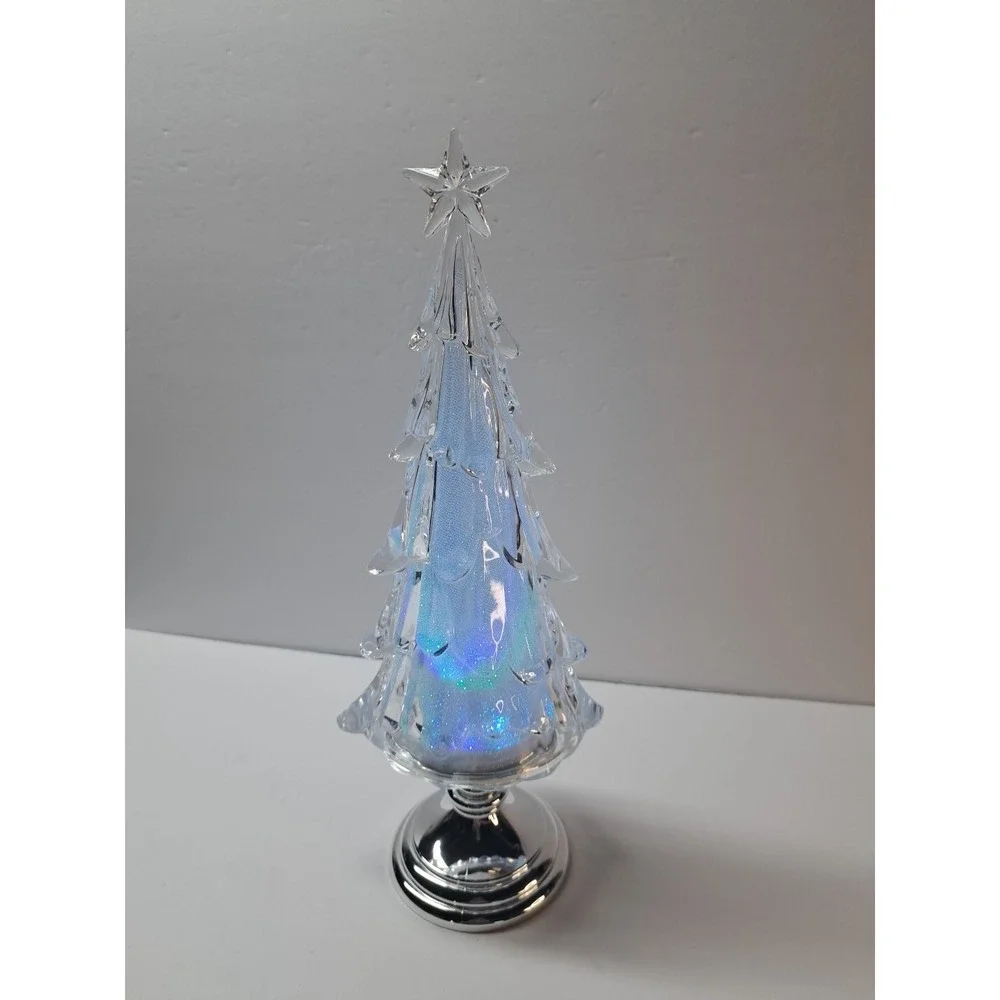Christmas Tree Acrylic Battery-Operated LED Lighted Color Changing Unbranded